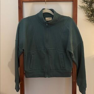 Green Zip-Up athletic Jacket